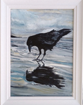 Reflections — fine art print of the original crow oil painting